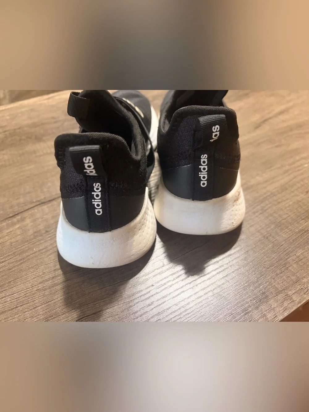 adidas Black Slip-On Athletic Shoes with White Sole - Picture 4 of 6